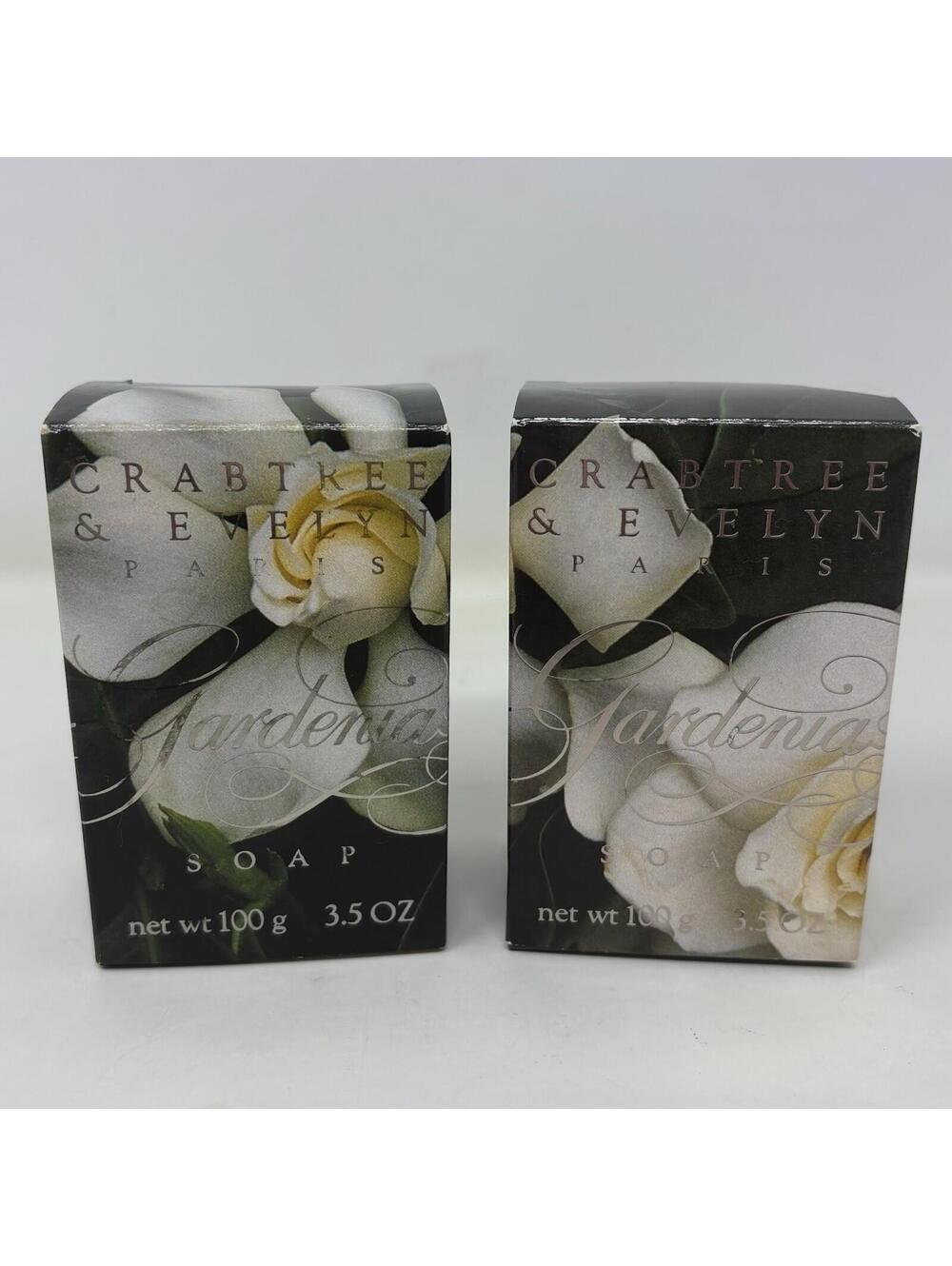 VTG 1990 Crabtree & Evelyn Paris Gardenia Savon Bar Soap 3.5 oz Box Lot of 2 NEW